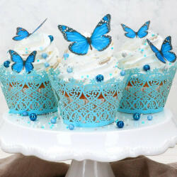Cake-Masters ostyapapír tortadekoráció - Kék pillangók (17784)