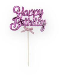 Fundrag Torta beszúró, topper - Happy birthday (pink), műanyag