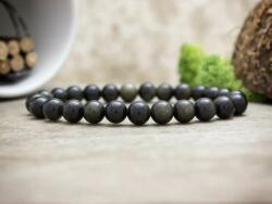 R. M. ékszer Fekete obszidián ásvány karkötő (5180-RM-18)