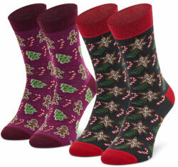 Rainbow Socks Set de 2 perechi de șosete lungi unisex Rainbow Socks Xmas Socks Balls Adult Gifts Pak 2 Colorat Bărbați