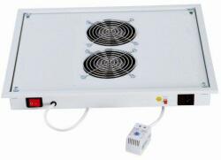 Triton Panou ventilatie Triton pentru rack de podea 19, 2 ventilatoare 230V/60W cu termostat bimetalic, flux axial, gri (RAC-CH-X03-X3) - ideall