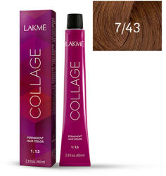 LAKMÉ COSMETICS Vopsea de par permanenta 7/43 blond mediu cupru auriu Collage 60ml (8429421274319)