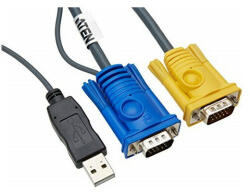 ATEN USB KVM Cable with 3 in 1 SPHD and built-in PS/2 to USB converter 1, 8m (2L-5202UP)