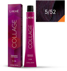 LAKMÉ COSMETICS Collage Vopsea de par permanenta 5/52 saten deschis mahon violet 60ml (8429421255219)