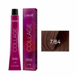 LAKMÉ COSMETICS Vopsea de par permanenta 7/64 blond mediu castaniu cupru Collage 60ml (8429421276412)