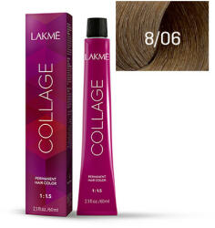 LAKMÉ COSMETICS Vopsea de par permanenta 8/06 blond deschis natural cald Collage 60ml (8429421280617)