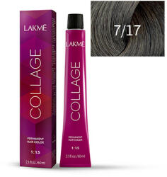 LAKMÉ COSMETICS Vopsea de par permanenta 7/17 blond mediu cenusiu rece Collage 60ml (8429421271714)
