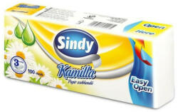  Papír zsebkendő, 3 rétegű, 100 db, Sindy, kamilla (KHHVP006) (KPC31001739)