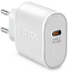 SBS utazó adapter 1xUSB-C, PD 20 W, fehér (TETR1CPD20)