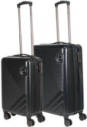 HaChi Miami fekete 4 kerekű 2 részes bőrönd szett (Miami-2-reszes-szett-fekete-S-M)