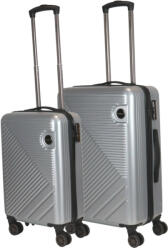 HaChi Miami ezüst 4 kerekű 2 részes bőrönd szett (Miami-2-reszes-szett-ezust-S-M)