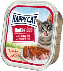 Happy Cat Cat Minkas Duo - Bucățele de pateu de pasăre și vită (48 x 100 g) 4800 g