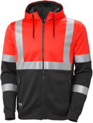 Helly Hansen ADDVIS JÓL LÁTHATÓSÁGI CIPZÁRAS KAPUCNIS PULÓVER CL1, piros, M (79259_169-M)