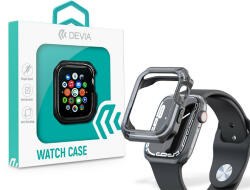 DEVIA Apple Watch ütésálló védőtok - Devia Sport Series Shockproof Case For iWatch - 45 mm - fekete/átlátszó