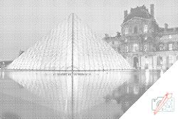  PontPöttyöző - Louvre múzeum Méret: 40x60cm, Keretezés: Keret nélkül (csak a vászon), Szín: Zöld