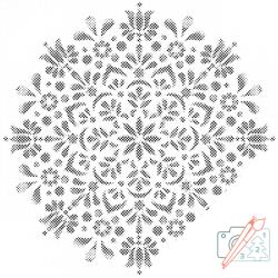  PontPöttyöző - Mandala17 Méret: 50x50cm, Keretezés: Keret nélkül (csak a vászon), Szín: Fekete