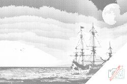  PontPöttyöző - Vitorlázás napnyugta idején Méret: 40x60cm, Keretezés: Keret nélkül (csak a vászon), Szín: Zöld