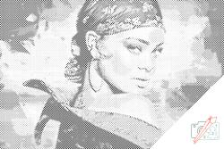 PontPöttyöző - Rihanna Méret: 40x60cm, Keretezés: Keret nélkül (csak a vászon), Szín: Piros