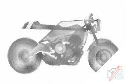 PontPöttyöző - Stílusos motorkerékpár Méret: 40x60cm, Keretezés: Keret nélkül (csak a vászon), Szín: Piros