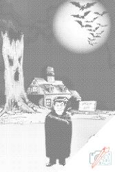  PontPöttyöző - Drakula Méret: 40x60cm, Keretezés: Keret nélkül (csak a vászon), Szín: Fekete