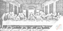 PontPöttyöző - Leonardo da Vinci: Az utolsó vacsora Méret: 40x80cm, Keretezés: Keret nélkül (csak a vászon), Szín: Piros