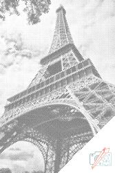  PontPöttyöző - Eiffel-torony 2 Méret: 40x60cm, Keretezés: Keret nélkül (csak a vászon), Szín: Kék