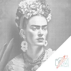  PontPöttyöző - Frida Kahlo Méret: 50x50cm, Keretezés: Keret nélkül (csak a vászon), Szín: Kék