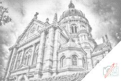  PontPöttyöző - Mainzi Krisztus-templom Méret: 40x60cm, Keretezés: Keret nélkül (csak a vászon), Szín: Piros