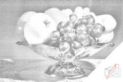  PontPöttyöző - Tál teli gyümölccsel Méret: 40x60cm, Keretezés: Keret nélkül (csak a vászon), Szín: Piros