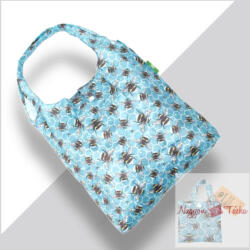 eco chic Összehajtható bevásárló táska szorgalmas méhek kék (osszehajthato_bevasarlo_taska_szorgos_mehek)