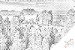 PontPöttyöző - Bastei hídja Méret: 40x60cm, Keretezés: Keret nélkül (csak a vászon), Szín: Fekete
