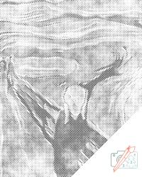  PontPöttyöző - Edvard Munch: A sikoly Méret: 30x40cm, Keretezés: Keret nélkül (csak a vászon), Szín: Fekete