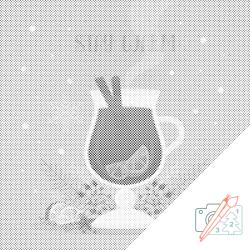  PontPöttyöző - Forralt bor Méret: 50x50cm, Keretezés: Keret nélkül (csak a vászon), Szín: Piros