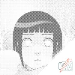 PontPöttyöző - Hinata Hyuga Méret: 50x50cm, Keretezés: Keret nélkül (csak a vászon), Szín: Kék