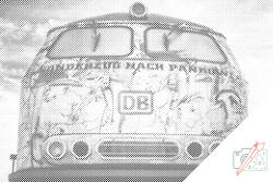  PontPöttyöző - A Deutsche Bahn vonata Méret: 40x60cm, Keretezés: Keret nélkül (csak a vászon), Szín: Kék
