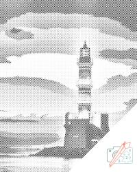  PontPöttyöző - Világítótorony Méret: 40x50cm, Keretezés: Keret nélkül (csak a vászon), Szín: Piros