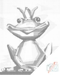  PontPöttyöző - Királyi béka Méret: 40x50cm, Keretezés: Keret nélkül (csak a vászon), Szín: Kék