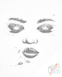  PontPöttyöző - Művészi arc Méret: 30x40cm, Keretezés: Keret nélkül (csak a vászon), Szín: Fekete