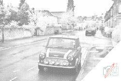 PontPöttyöző - Mini Cooper úton Méret: 40x60cm, Keretezés: Keret nélkül (csak a vászon), Szín: Piros