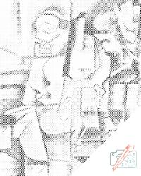  PontPöttyöző - Hegedű és szőlők Picasso Méret: 30x40cm, Keretezés: Keret nélkül (csak a vászon), Szín: Zöld