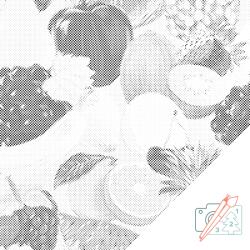  PontPöttyöző - Gyümölcskavalkád Méret: 50x50cm, Keretezés: Keret nélkül (csak a vászon), Szín: Fekete