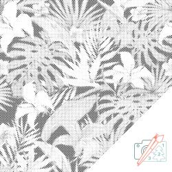  PontPöttyöző - Trópusi háttér 2 Méret: 50x50cm, Keretezés: Keret nélkül (csak a vászon), Szín: Fekete