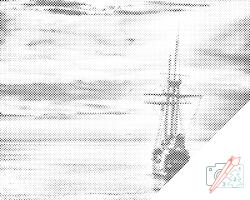  PontPöttyöző - Vitorlás a naplementében Méret: 40x50cm, Keretezés: Keret nélkül (csak a vászon), Szín: Kék