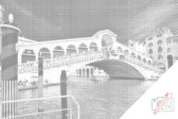  PontPöttyöző - Rialtó híd 1 Méret: 40x60cm, Keretezés: Keret nélkül (csak a vászon), Szín: Kék