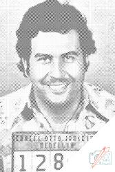 PontPöttyöző - Pabló Escobar 2 Méret: 40x60cm, Keretezés: Keret nélkül (csak a vászon), Szín: Fekete