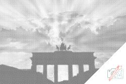  PontPöttyöző - Brandburgi kapu Méret: 40x60cm, Keretezés: Keret nélkül (csak a vászon), Szín: Zöld