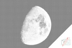 PontPöttyöző - Éjjeli hold Méret: 40x60cm, Keretezés: Keret nélkül (csak a vászon), Szín: Piros