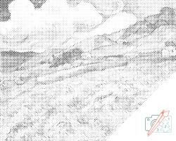  PontPöttyöző - Vincent van Gogh - Búzamező hegyekkel Méret: 40x50cm, Keretezés: Keret nélkül (csak a vászon), Szín: Piros