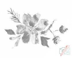 PontPöttyöző - Vázlat egy virágról Méret: 30x40cm, Keretezés: Keret nélkül (csak a vászon), Szín: Kék