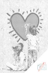 PontPöttyöző - Gyermeki szeretet Méret: 40x60cm, Keretezés: Keret nélkül (csak a vászon), Szín: Fekete